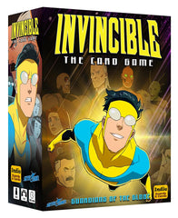 Indie Boards and Cards Invincible Guardians of the Globe box art with official Skybound heroes.