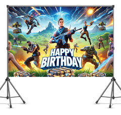 IndoTribe controller-design backdrop creates a focal point for game night.