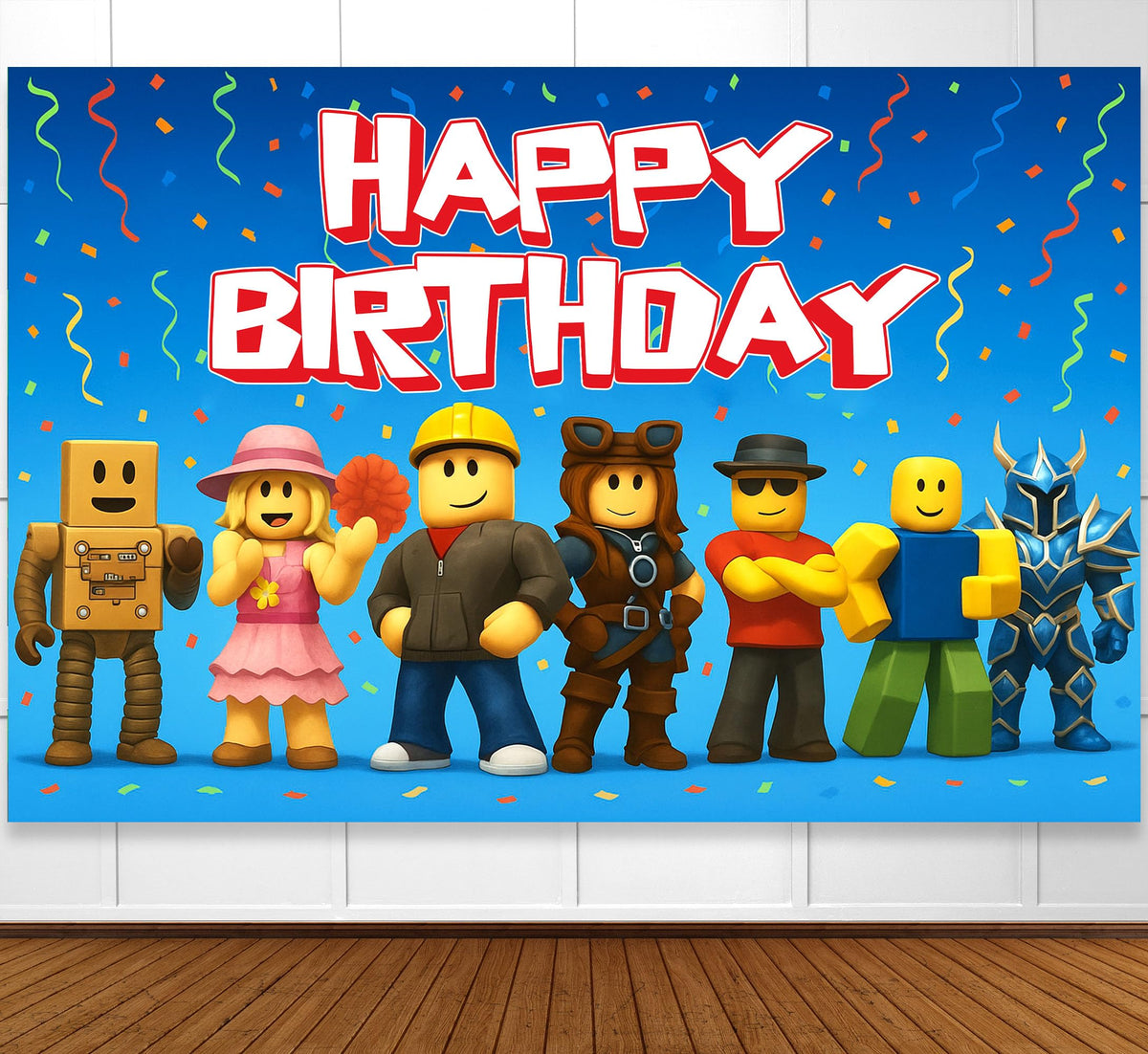 IndoTribe video game banner 6x4ft with pixel backdrop for a vibrant kids' party decor