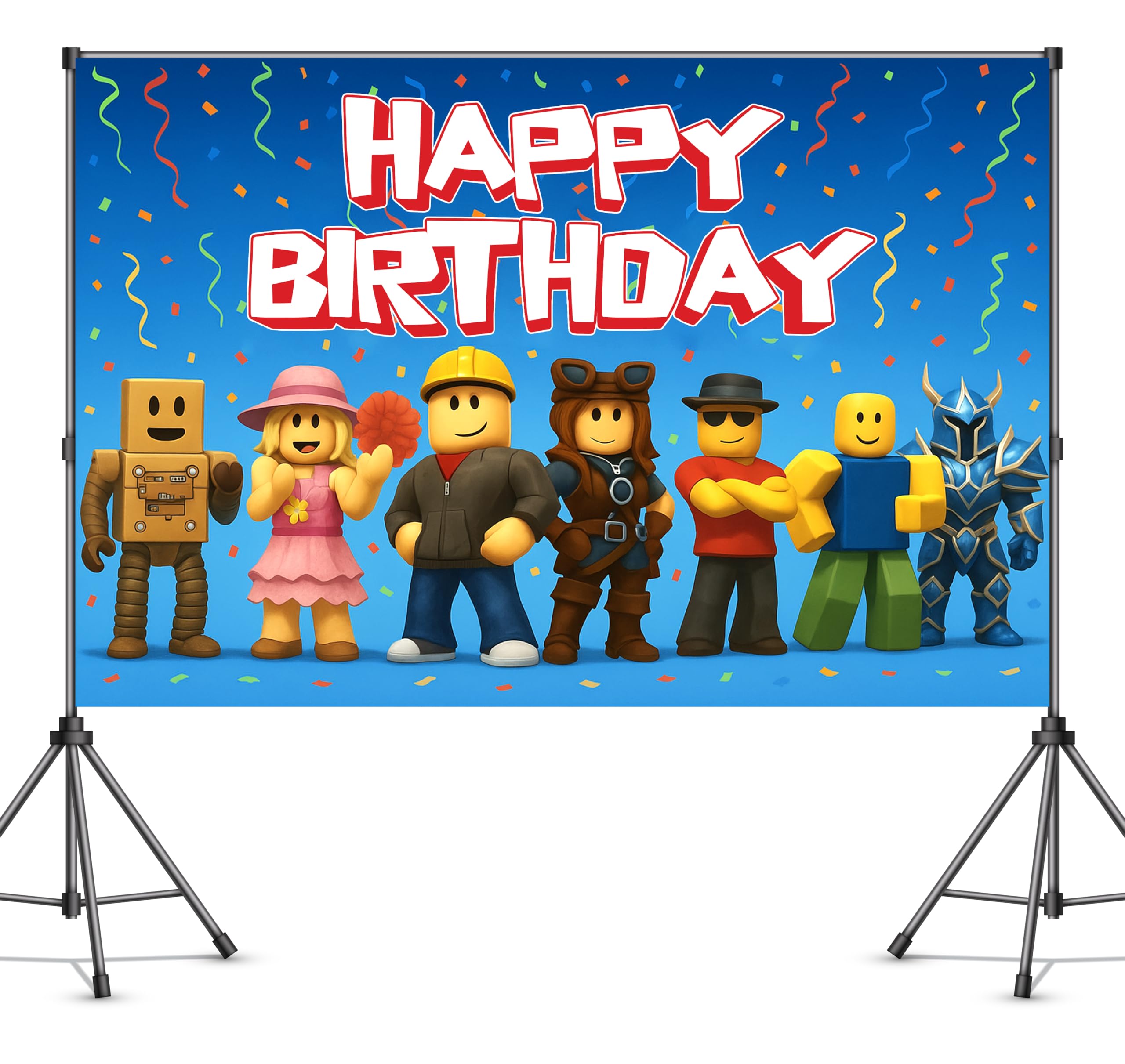 IndoTribe villager gaming graphic backdrop enhances the video game party atmosphere