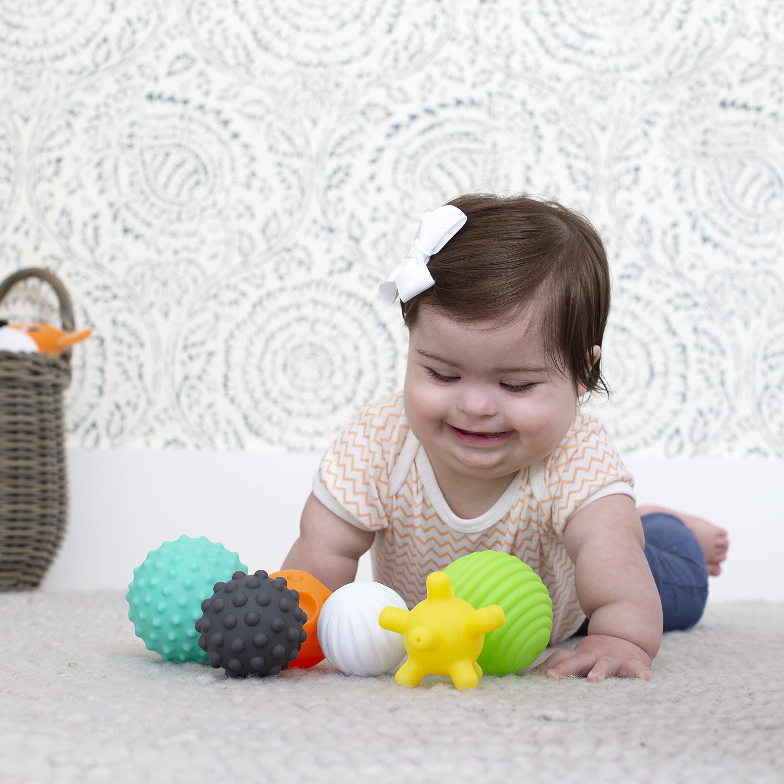 Infantino close-up of varied textures for tactile exploration and baby engagement