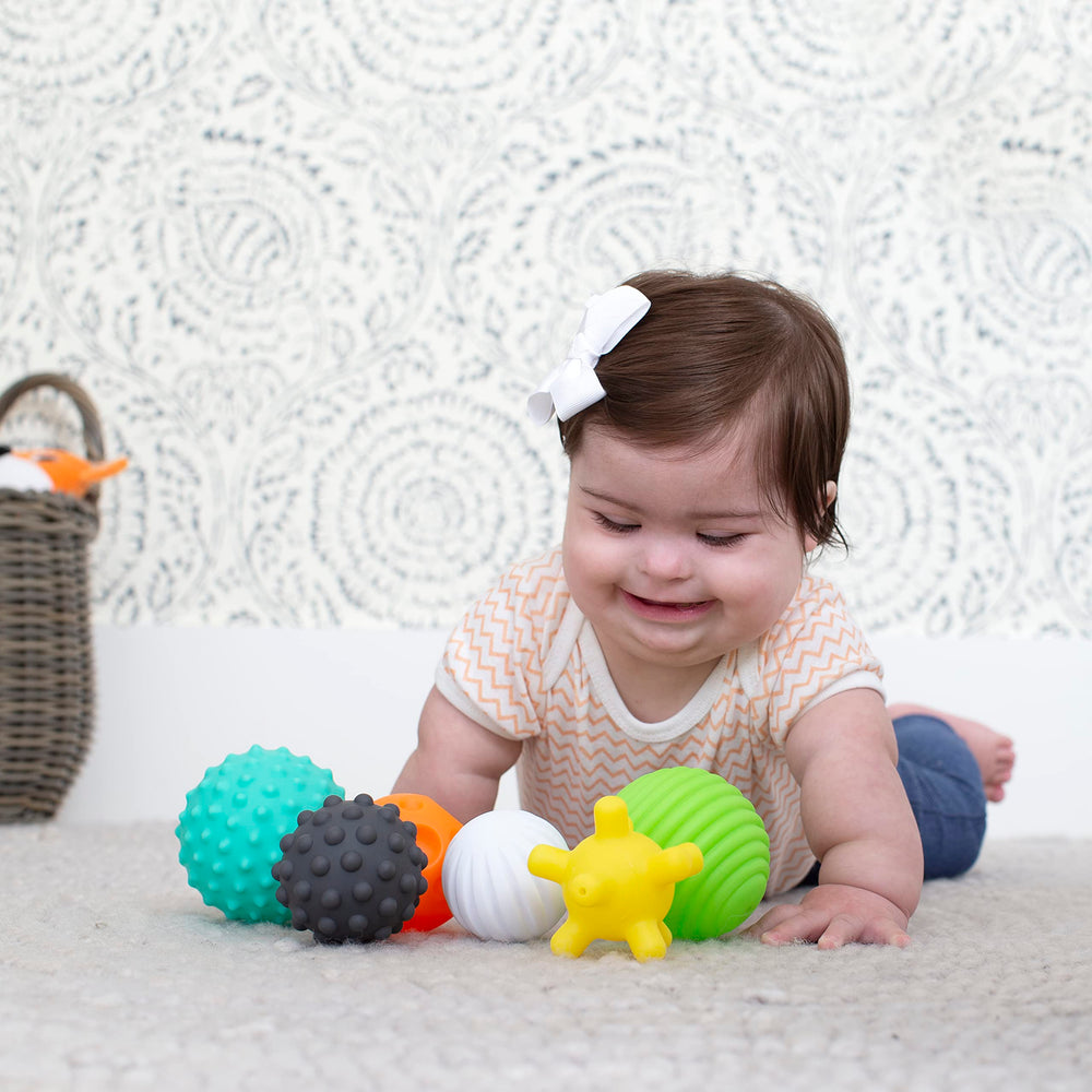 Infantino close-up of varied textures for tactile exploration and baby engagement
