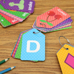 Infinite Curiosity ring-bound multicolor cards boost recognition during quick on-the-go practice