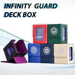 Infinity Guard includes dividers, a dice bag, and a 35PT toploader.