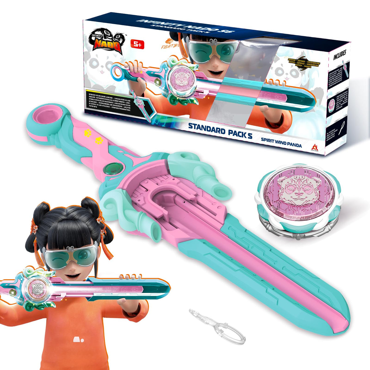 Infinity Nado battler spinning top in motion boosts hand-eye coordination during play.