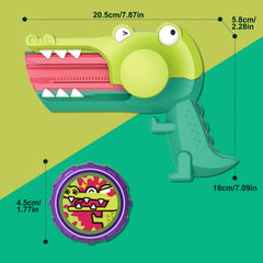 Infinity Nado crocodile launcher tongue track supports precise top placement.