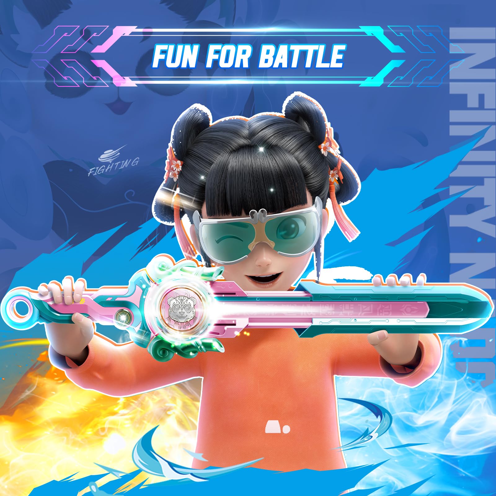 Infinity Nado sword launcher in action delivers dynamic battles and confident grip.