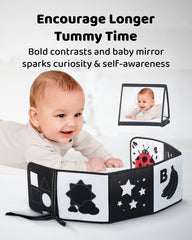 Infinno high-contrast patterns side-a supports newborn visual tracking