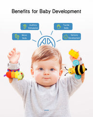 Infinno rattle sound enhances baby's auditory interest during playtime.