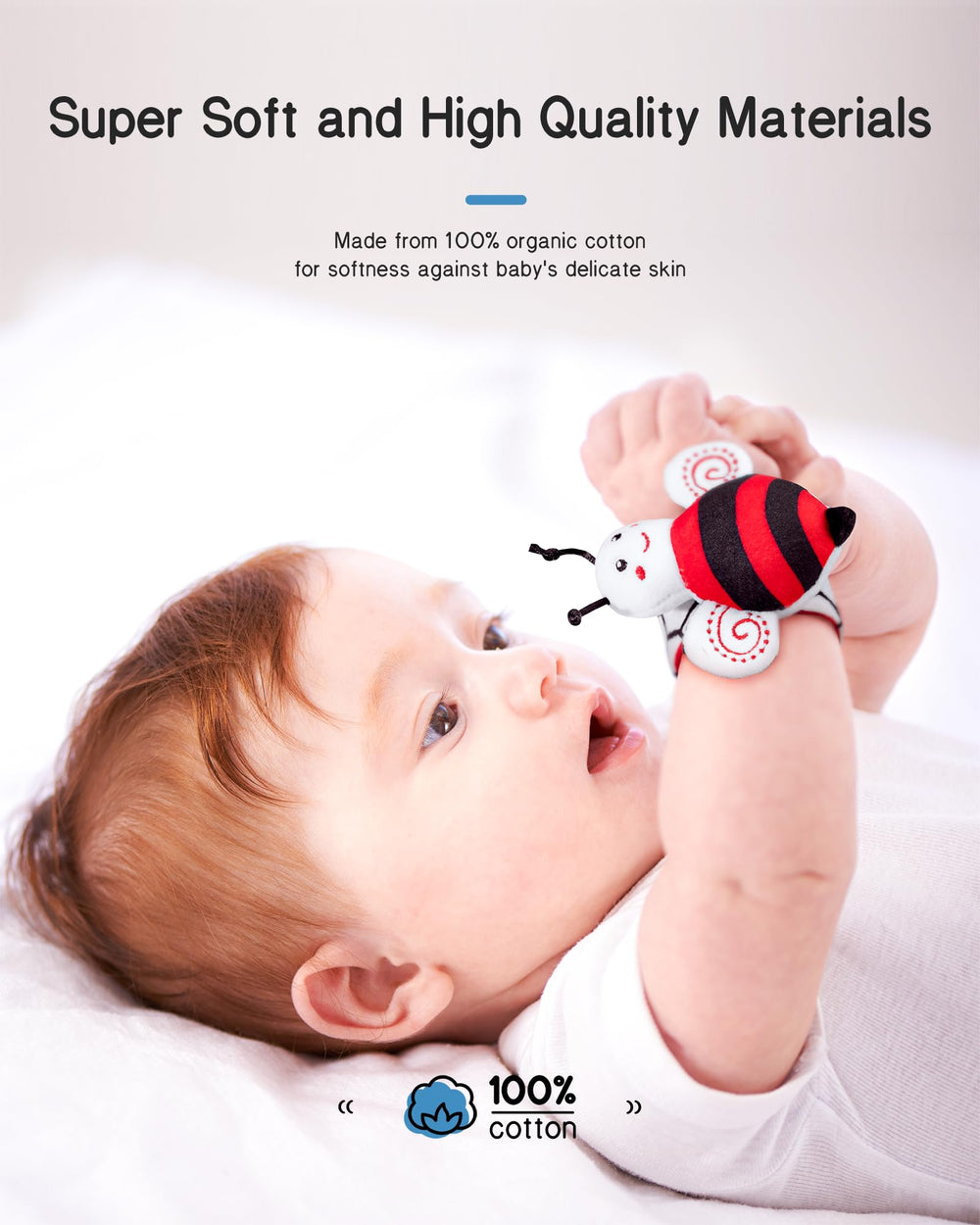 Infinno wrist rattles set fits securely on tiny babies' wrists