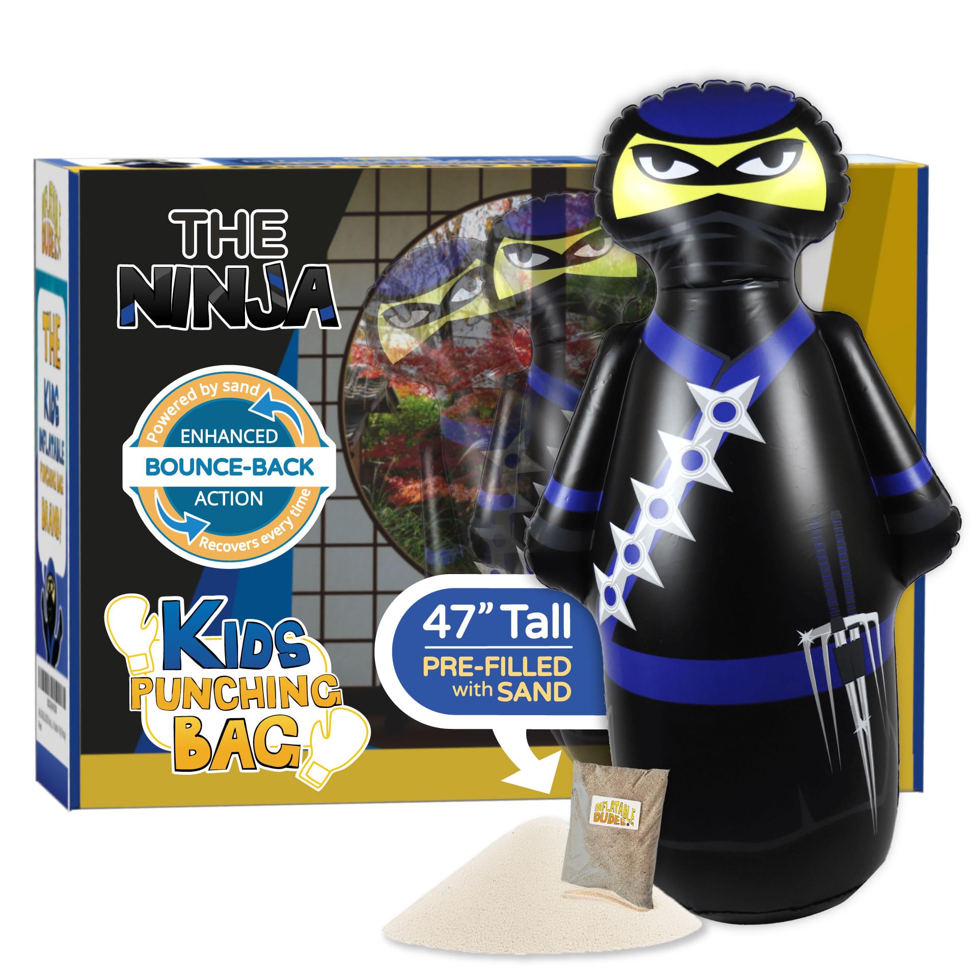 Inflatable Dudes Ninja Toy 47 Inches front view for active play, bold design.