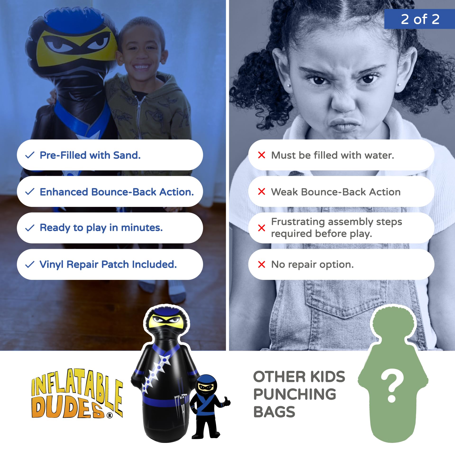 Inflatable Dudes Ninja Toy 47 Inches indoor play area setup ready for action.