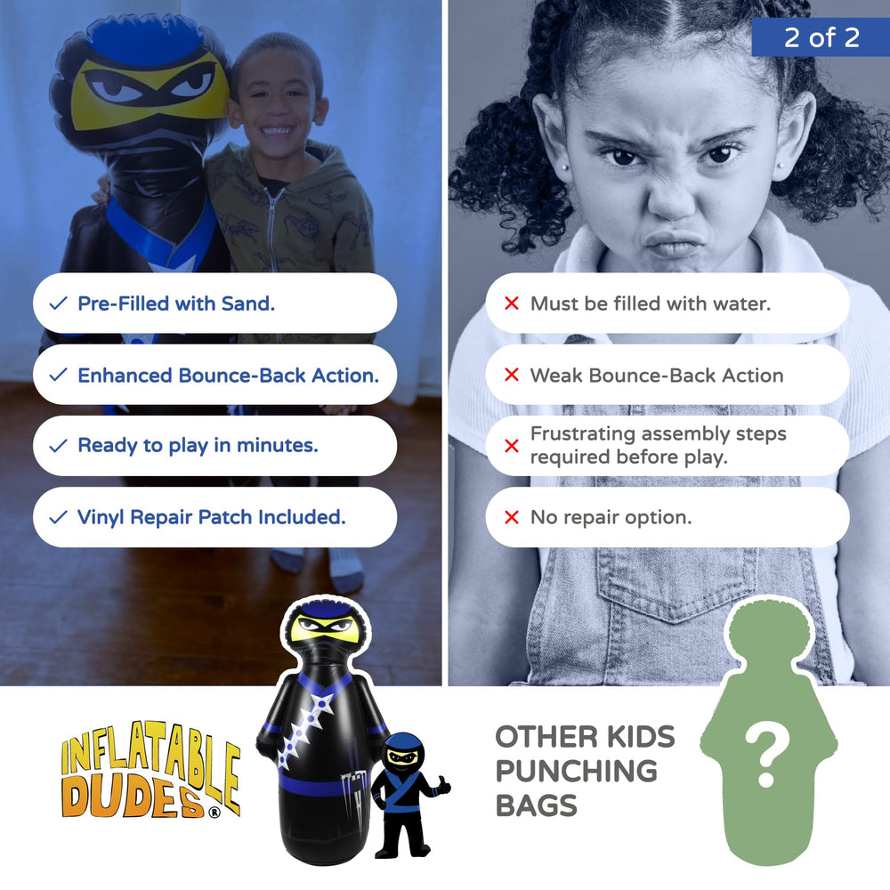 Inflatable Dudes Ninja Toy 47 Inches indoor play area setup ready for action.