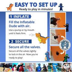 Inflatable Dudes Ninja Toy 47 Inches repair patch included for extended play.