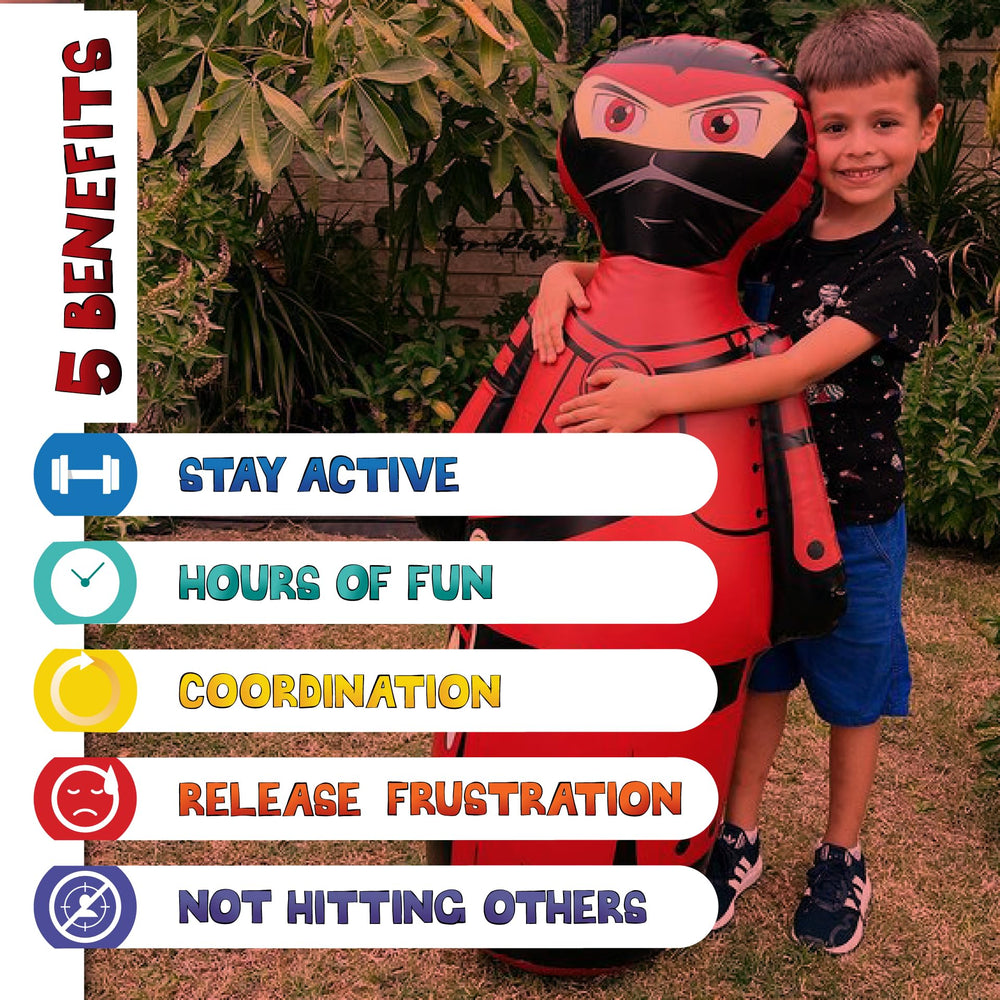 Inflatable Dudes Ninja Toy 47 inches ships with repair patch for quick fixes