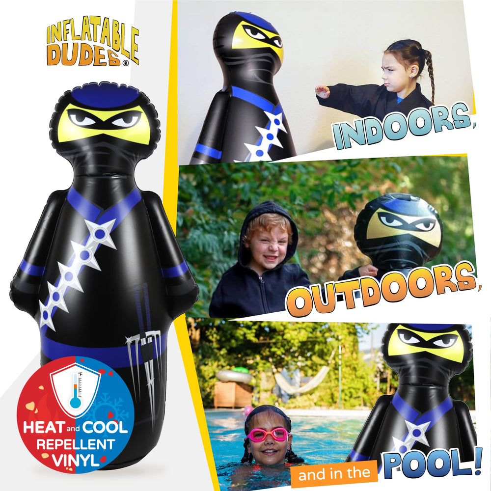 Inflatable Dudes Ninja Toy 47 Inches side view, suitable for indoor or outdoor use.