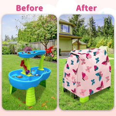 Infowush cover fits up to 37 L x 22 W x 25 H for versatile table sizes.
