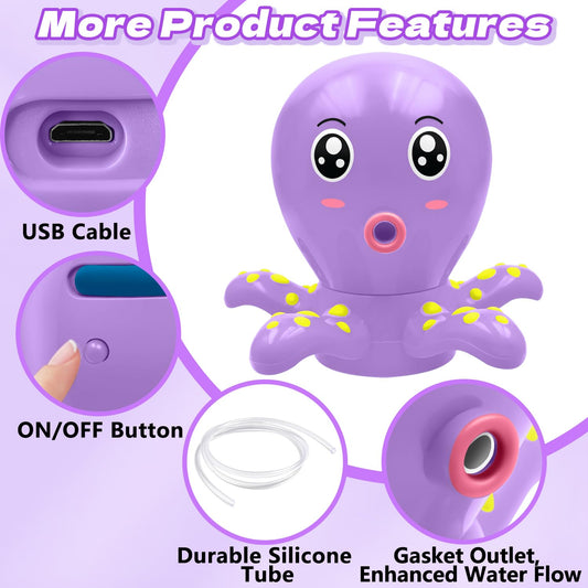 Infowush Water Table Pump Octopus Purple battery life highlights long play