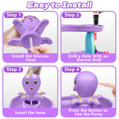 Infowush Water Table Pump Octopus Purple easy installation enables portable setup