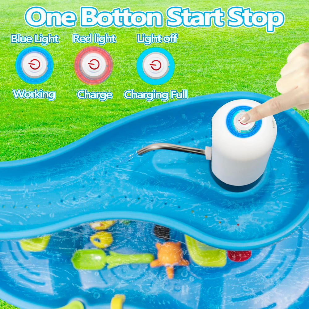 Infowush Water Table Pump at a birthday party boosting water play.