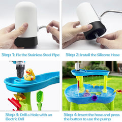 Cordless and safe Infowush Water Table Pump designed for outdoor use.