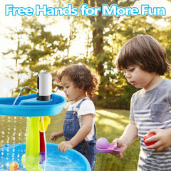 Eco-friendly water play with Infowush Pump reducing waste during activity.
