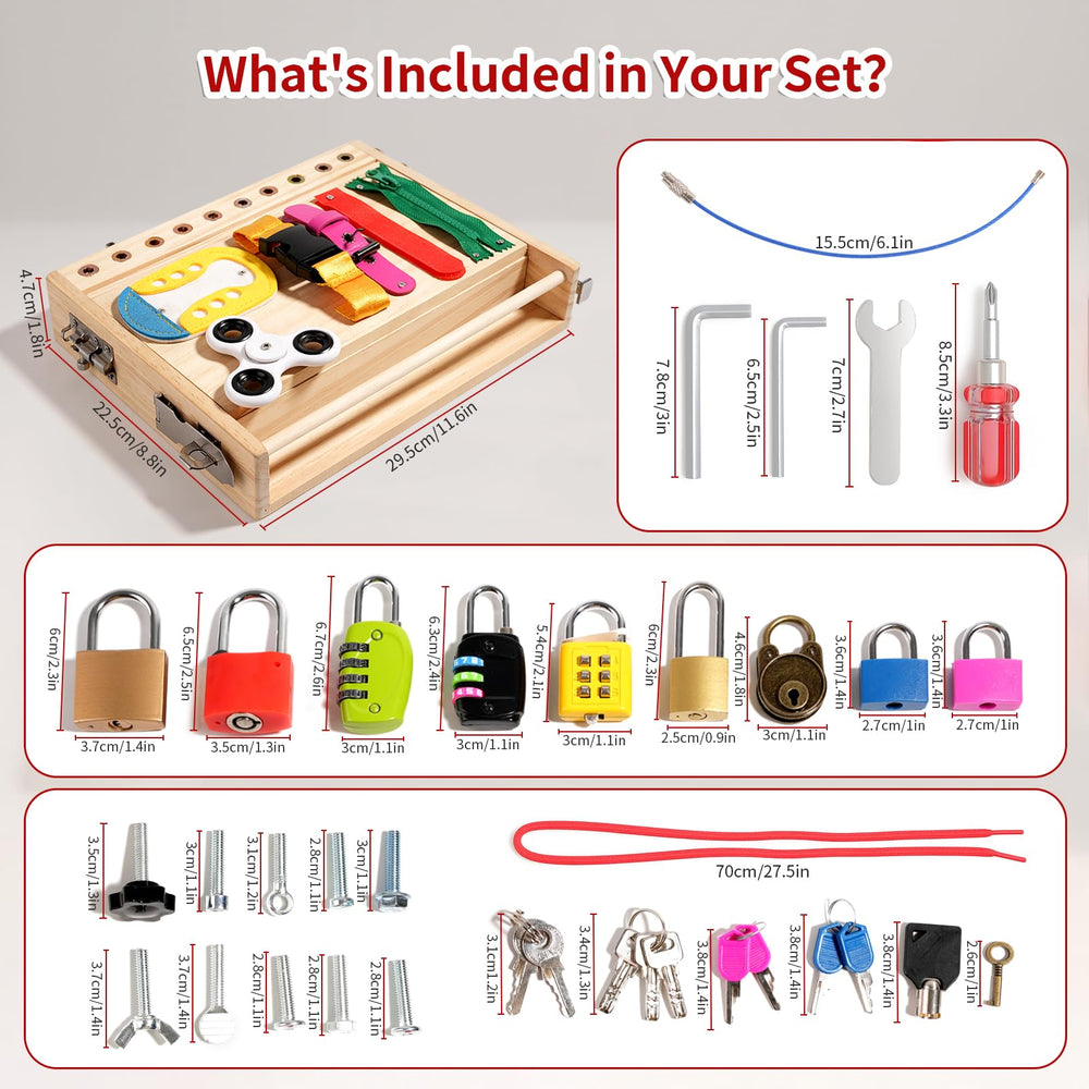 INIFEIDALA Busy Board hardware accessories showcase varied components for extended play.