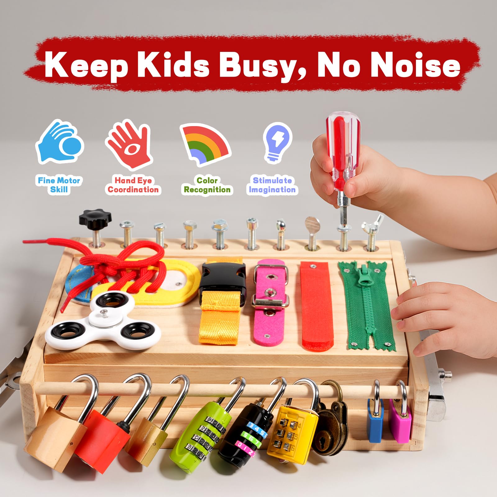 INIFEIDALA Busy Board screwdrivers and wrenches invite safe, curious tool exploration.