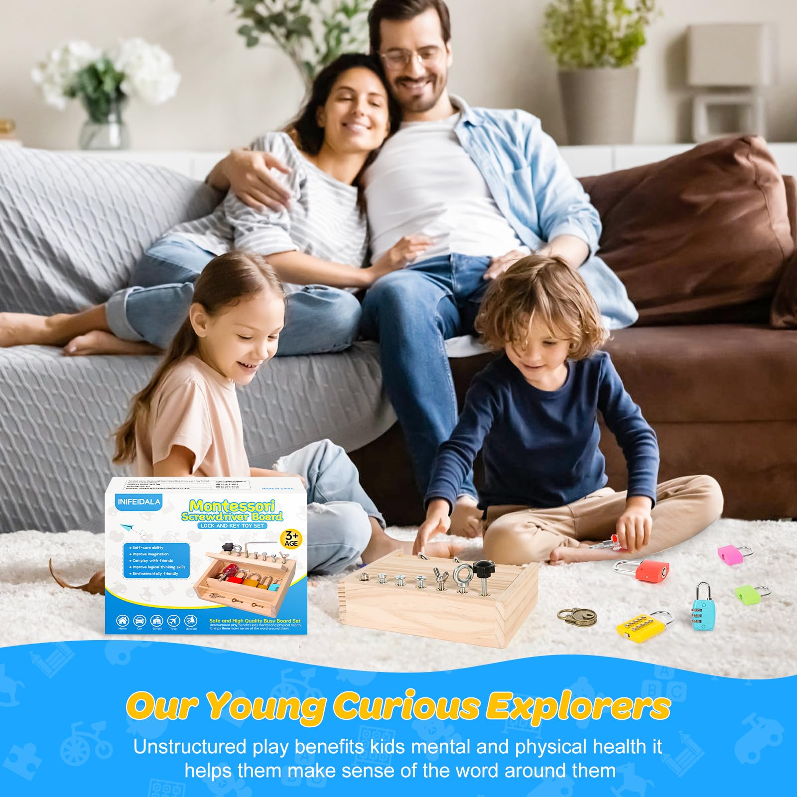 INIFEIDALA gift-ready Montessori toy supports family time and creative task completion.