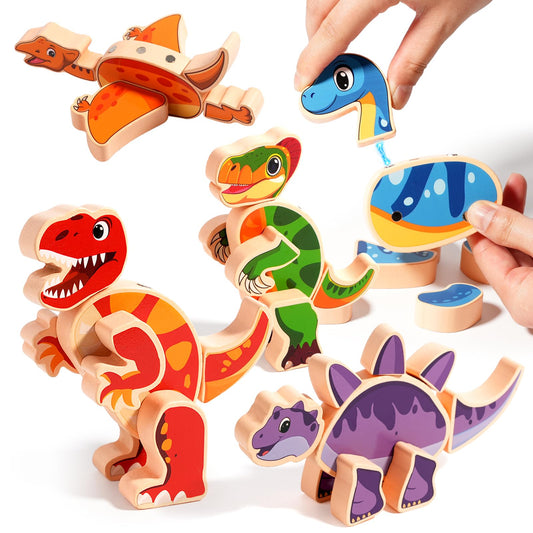 INIFEIDALA Magnetic Dinosaur building pieces encourage imaginative play and sturdy construction.