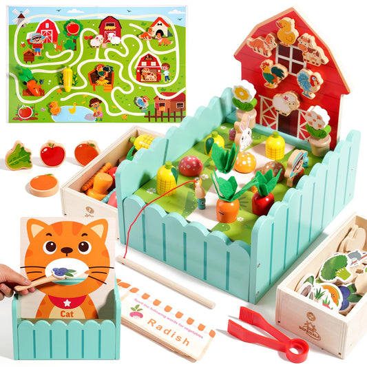 INIFEIDALA Montessori Farm Toy scene match board boosts cognitive skills during play
