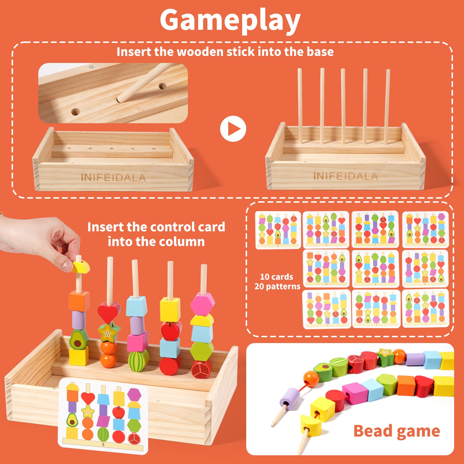 INIFEIDALA silicone cups with beads enhance organized sorting activities.