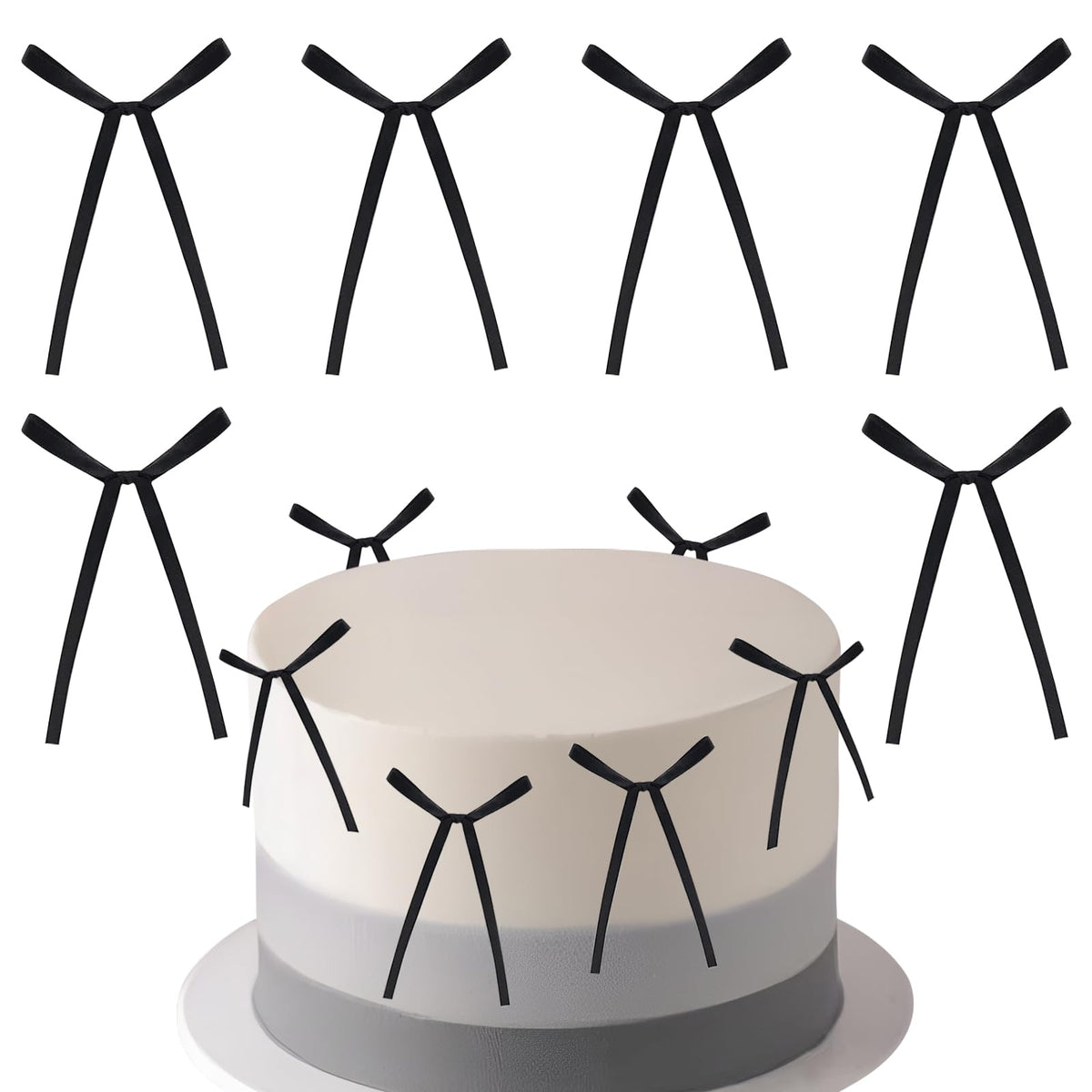 iNINGER black bows cake toppers elevate cake visuals for celebrations