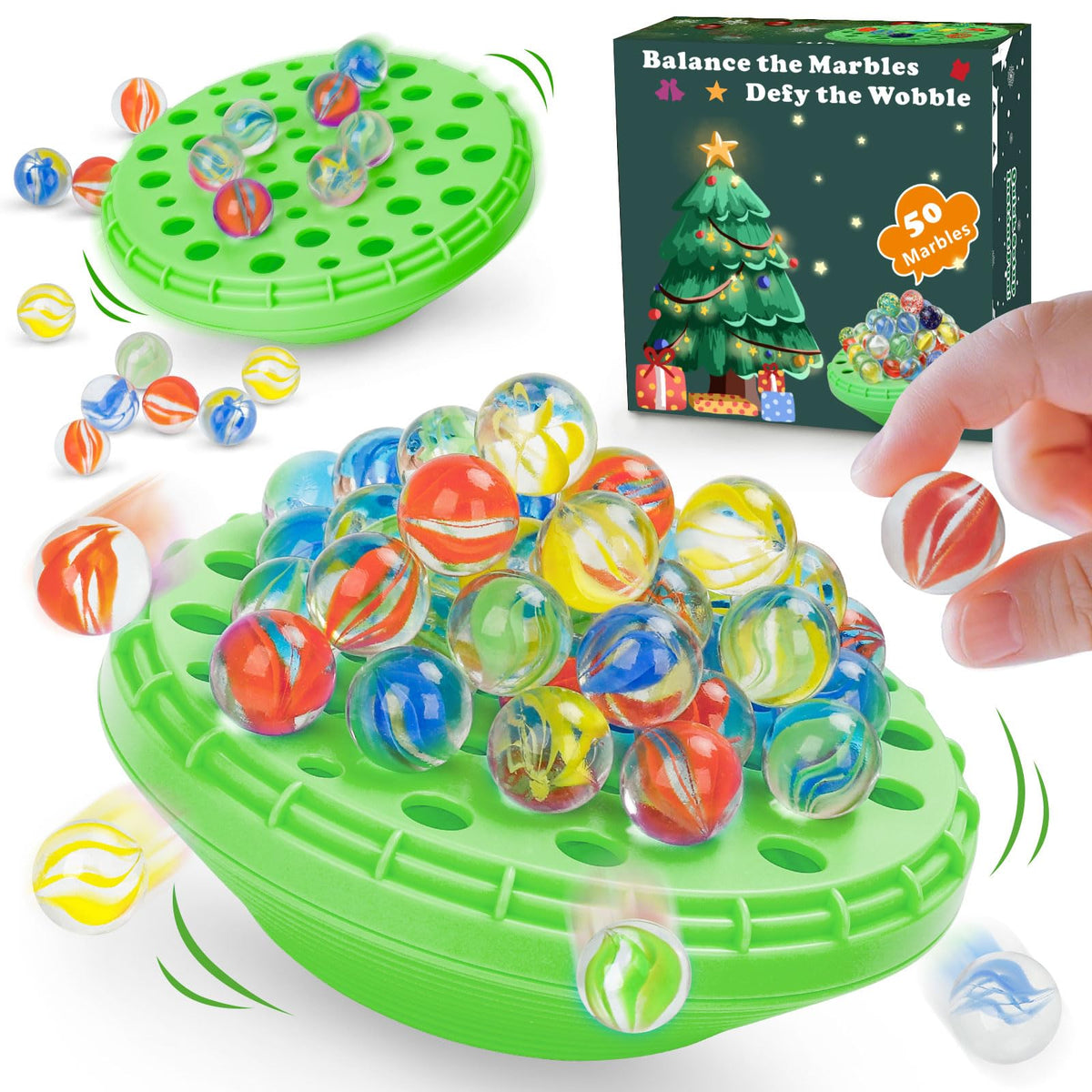 INKZOO Marble Balance Game base tilt—family-friendly challenge that develops balance and strategy.