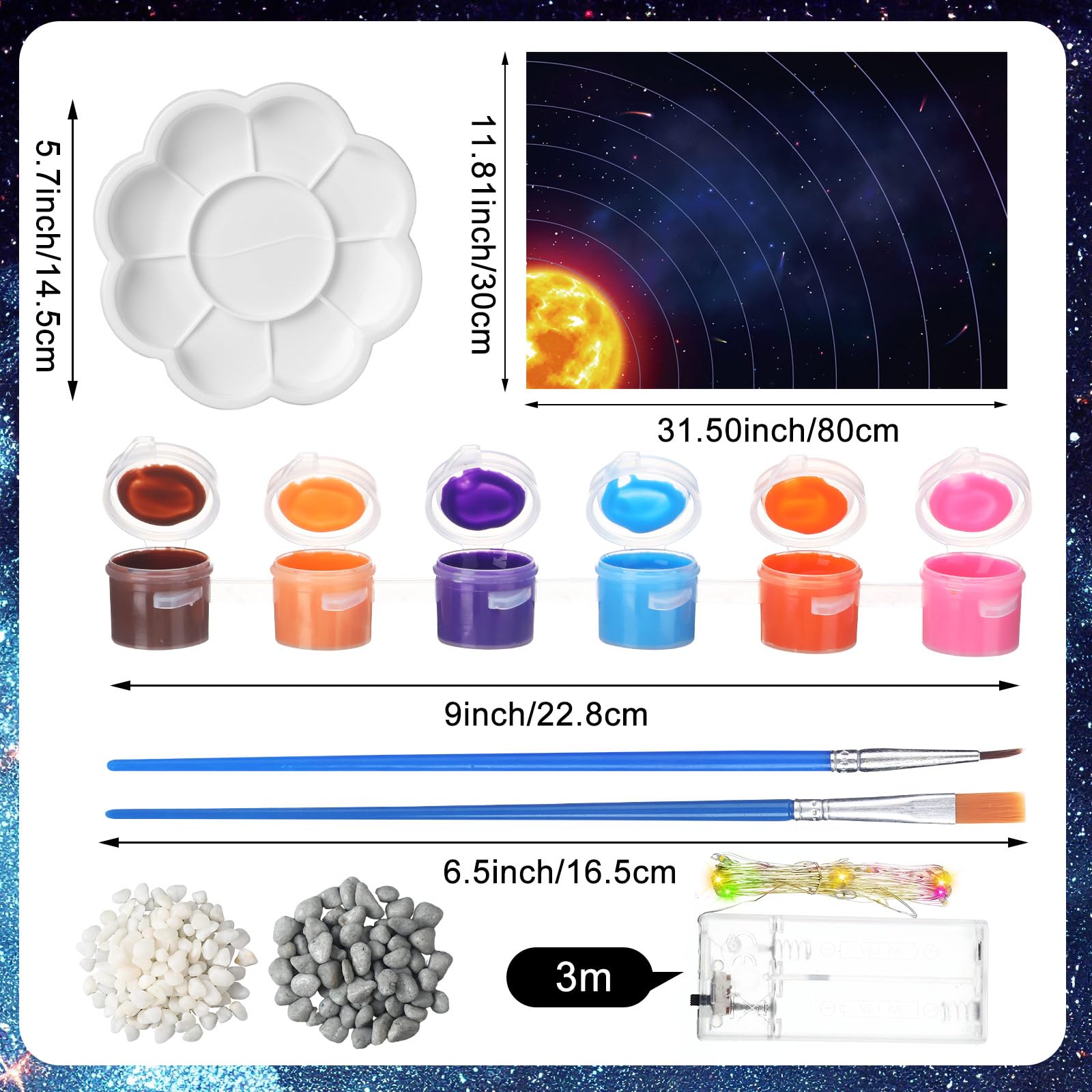 Innconee solar system pigments deliver vibrant planet colors for painting.