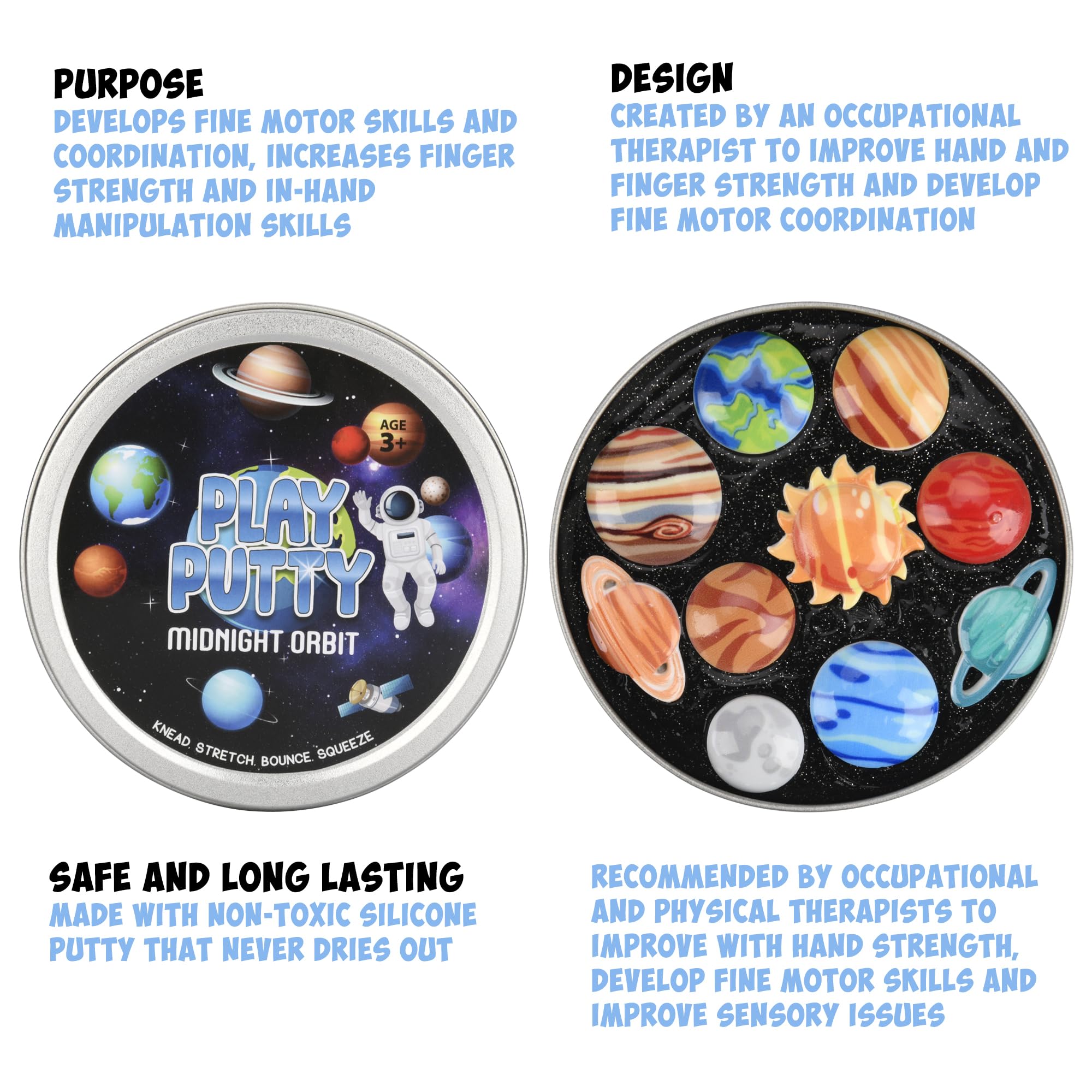 INNER-ACTIVE Play Putty Mars charm encourages hands-on play and creative planet games.