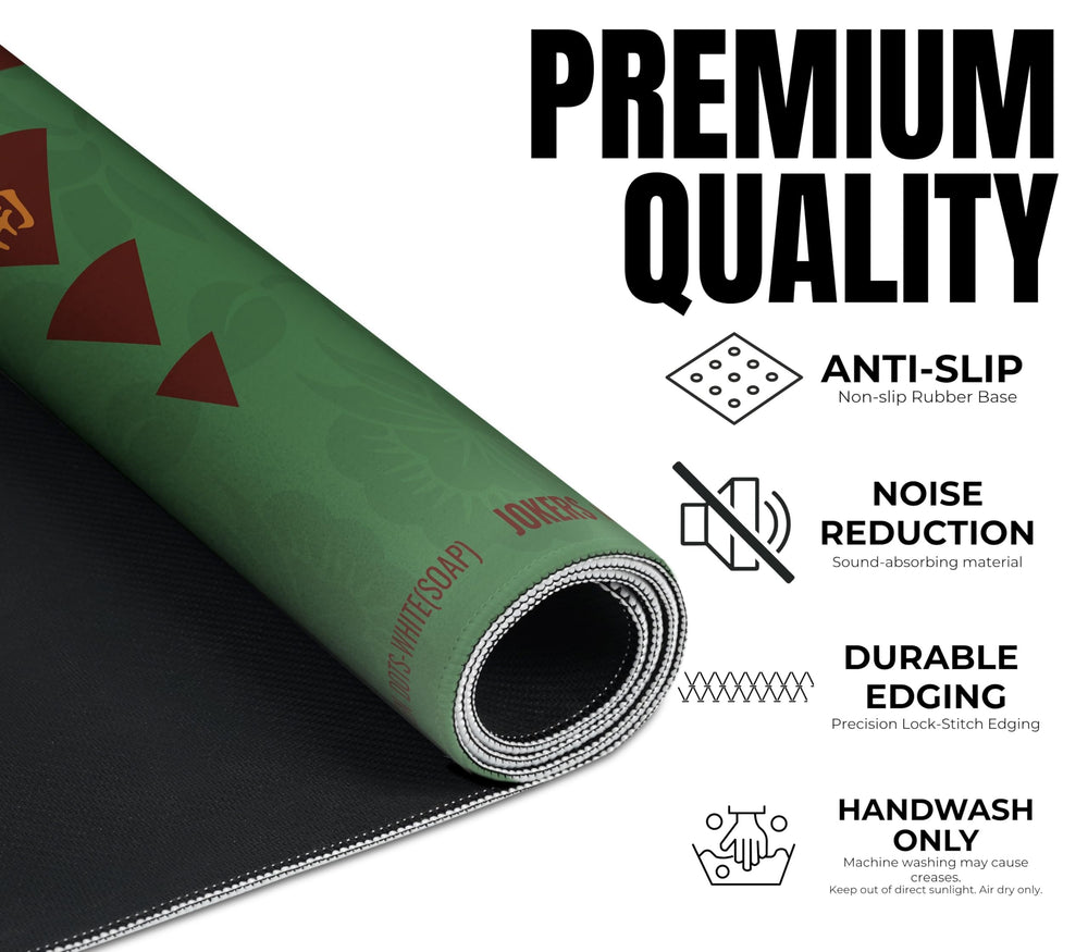 InnoBeta Mahjong Mat folds flat for desk protection and travel.