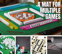 InnoBeta Mahjong Mat includes velvet bag for portable storage.