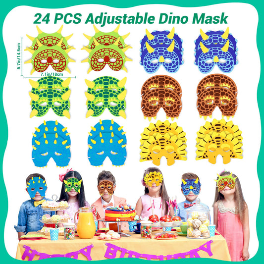 INNOCHEER dinosaur masks shown for engaging, mess-free fantasy dress-up.