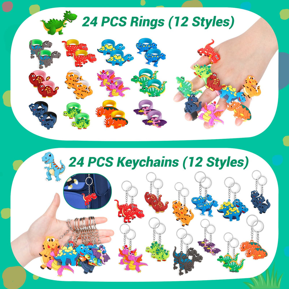 INNOCHEER dinosaur rubber rings provide safe, durable party decor and favors.