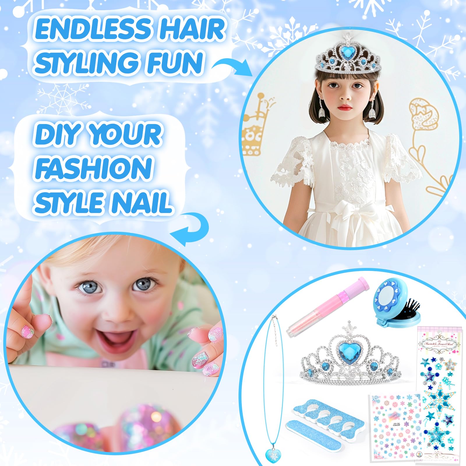 INNOCHEER Frozen themed makeup box for magical princess play