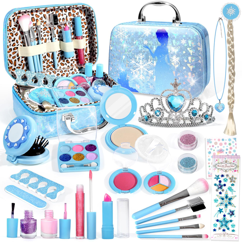 INNOCHEER kids makeup kit case, portable and organized for pretend-play cosmetics.