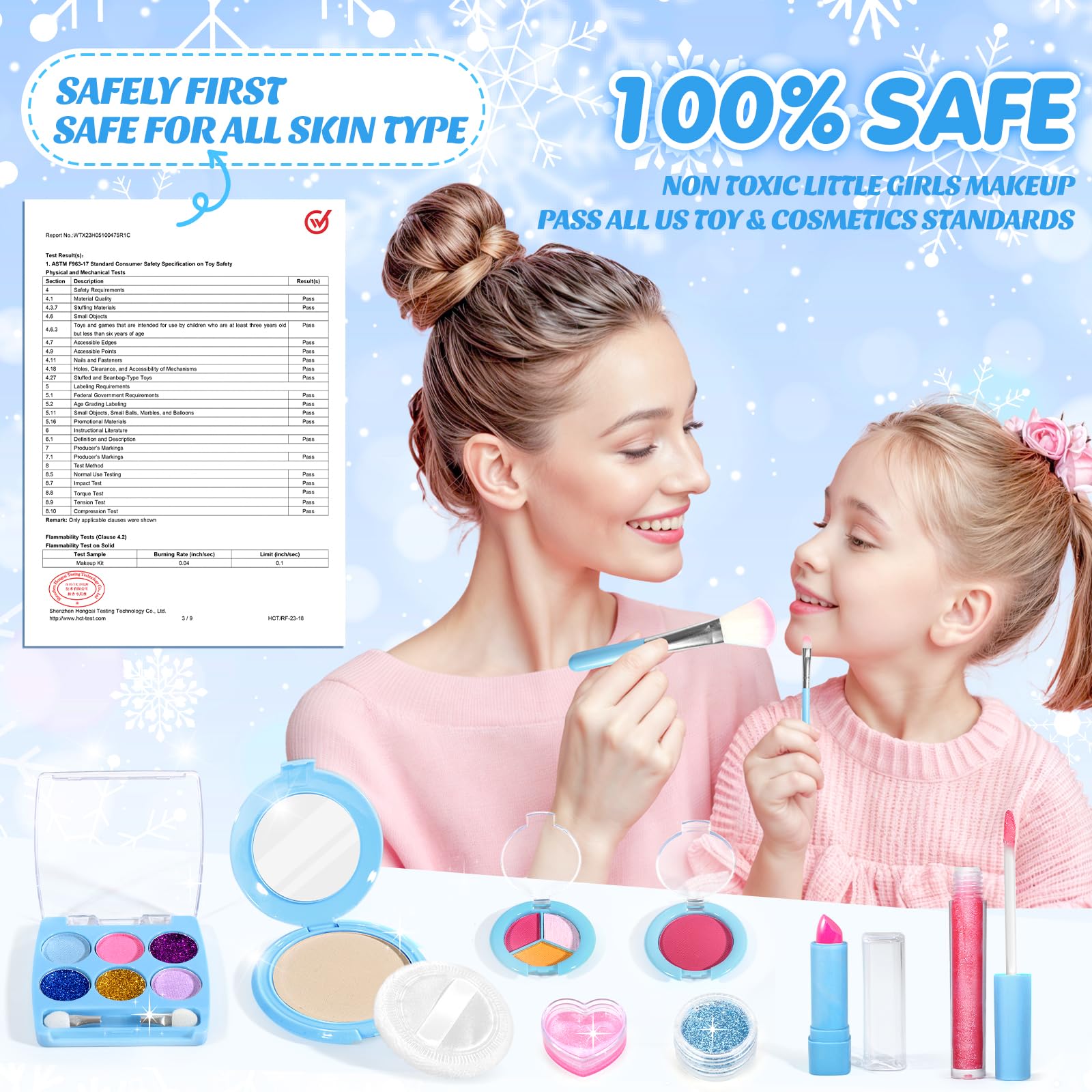 INNOCHEER eyeshadow palette from the kit offering colorful pretend makeup play