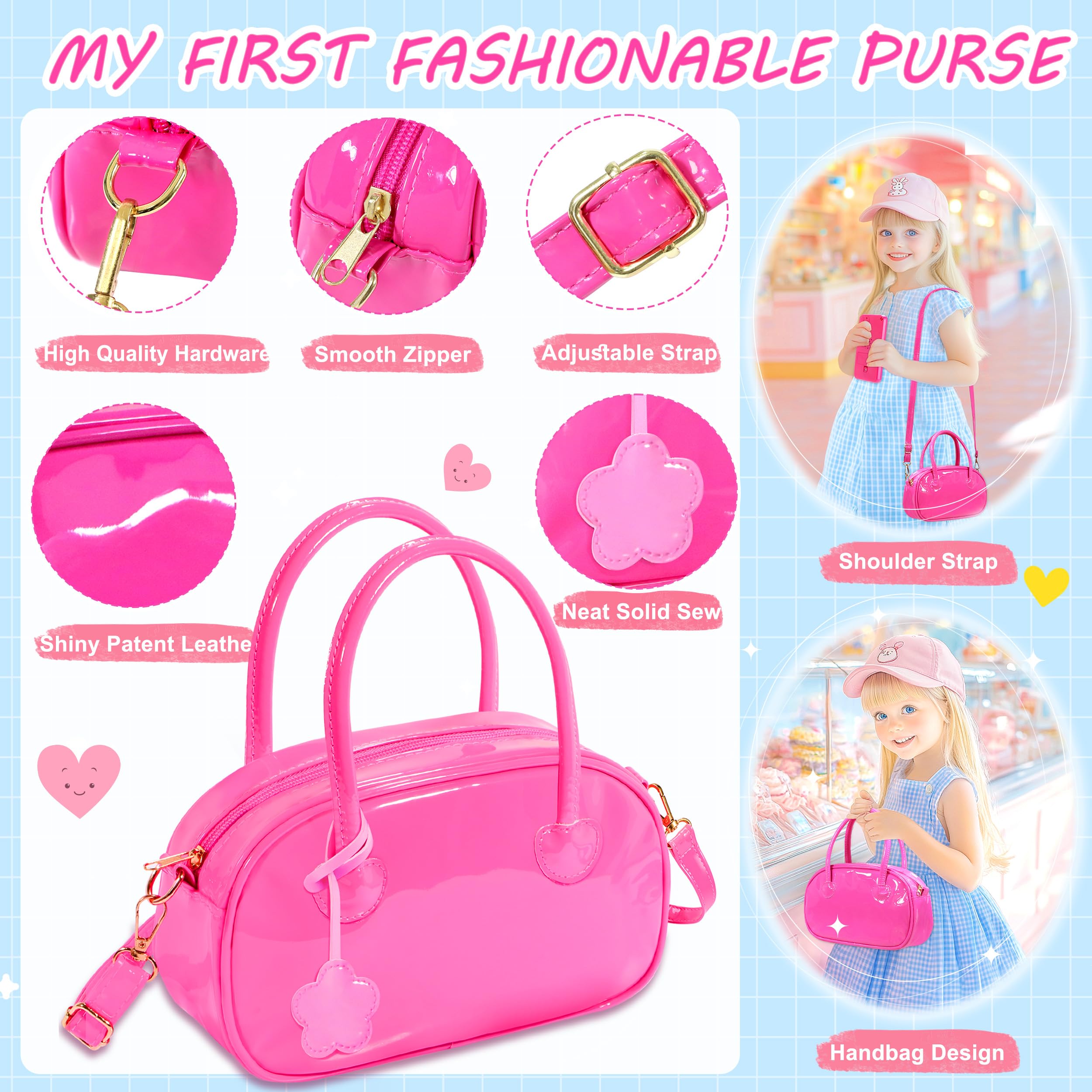 INNOCHEER pink purse packaging display showing the complete playset