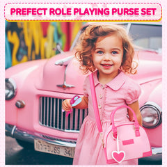 INNOCHEER silicone makeup set inside the purse for mess-free pretend makeup