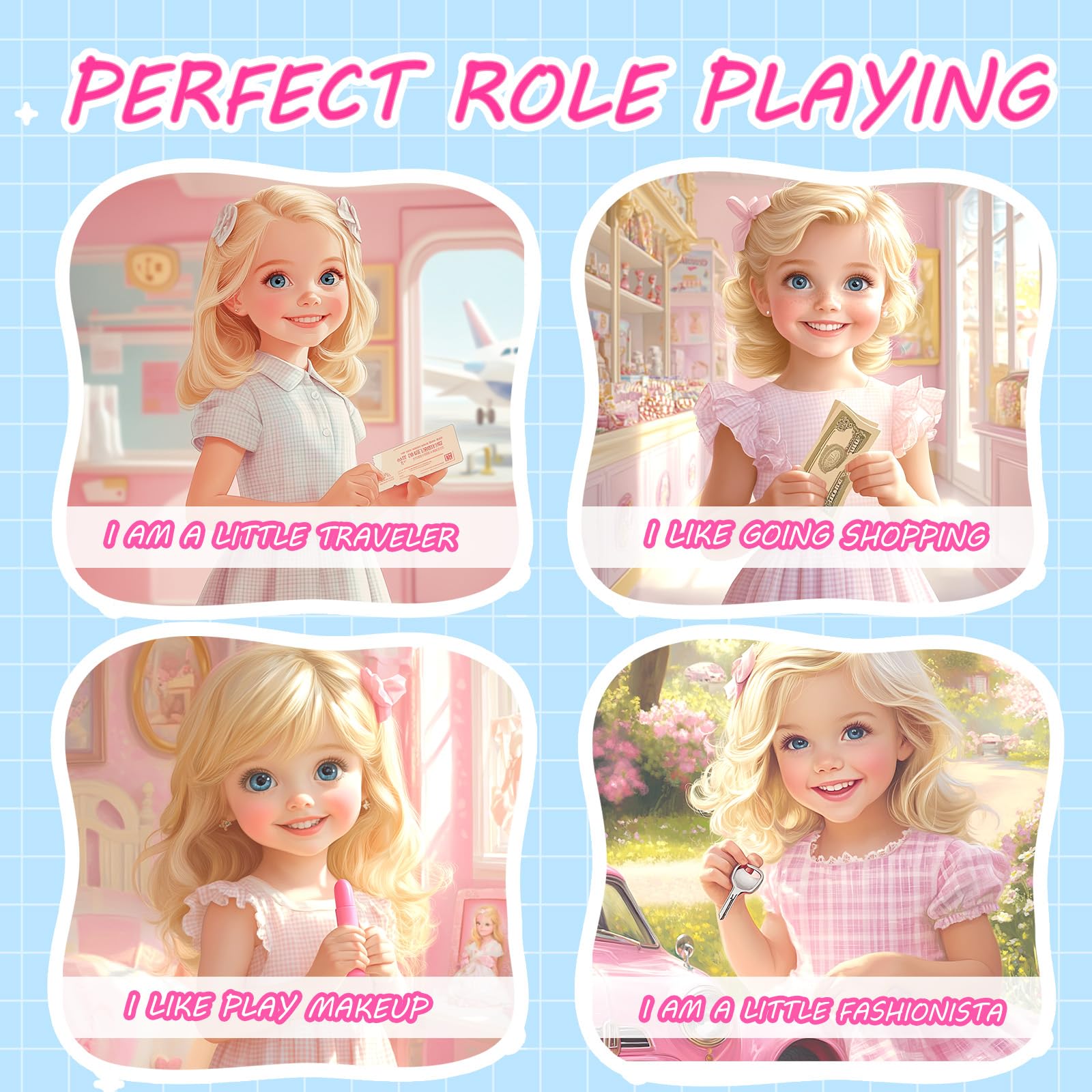 Imaginative makeup-free toy items with INNOCHEER purse for safe play