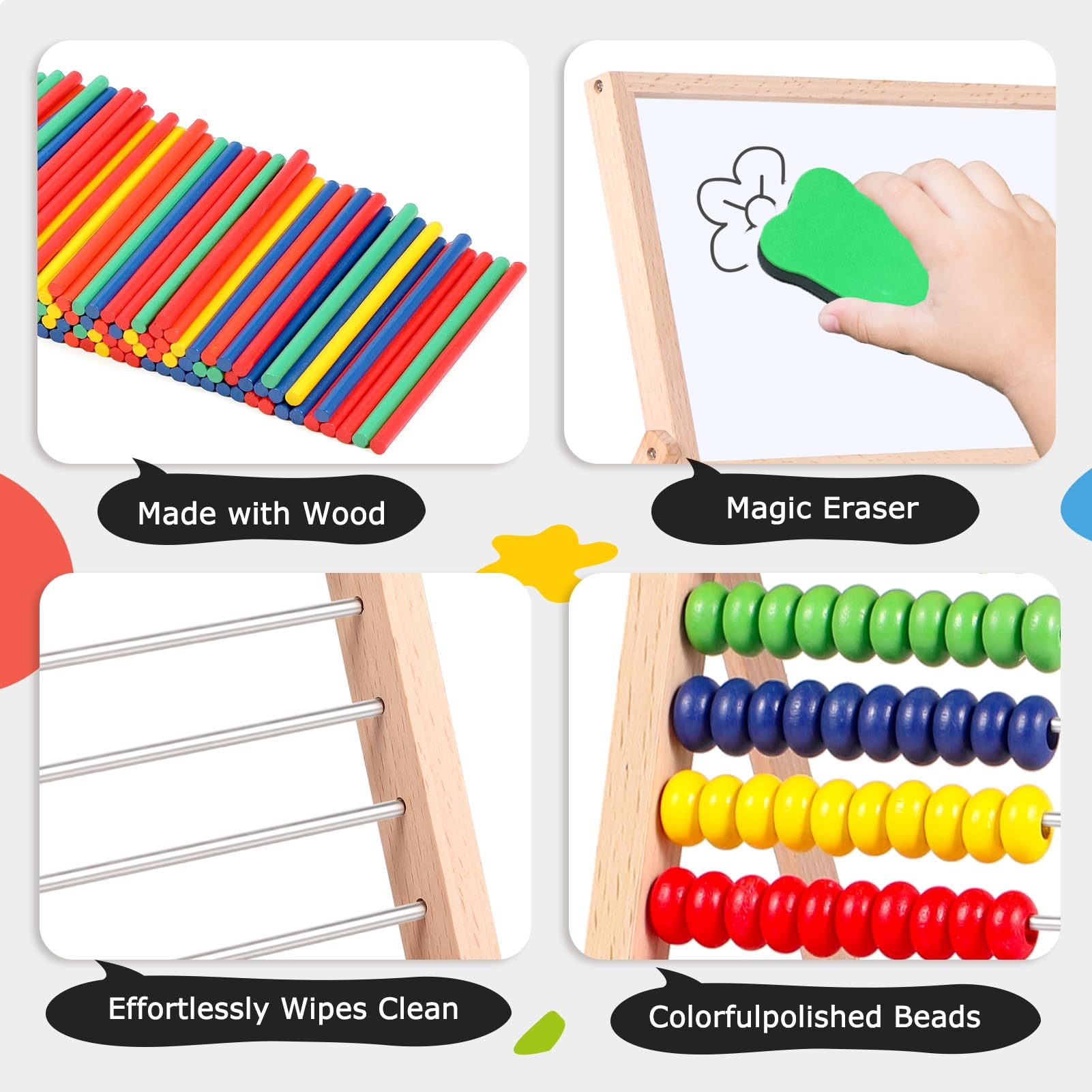 INNOCHEER whiteboard marker, chalk and eraser for versatile note taking