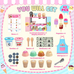 INNOCHEER wooden ice cream balls inspire varied flavors during pretend play