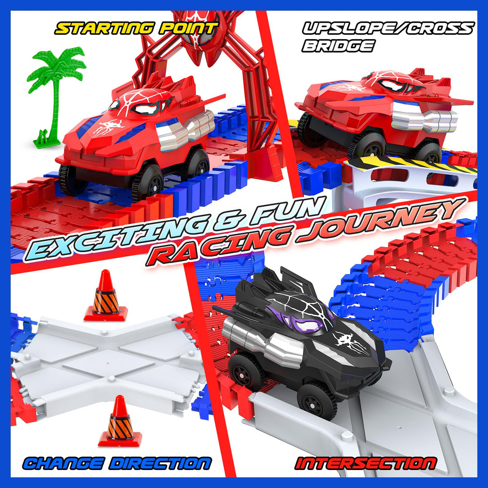 Innofans road race set with bridges, crossroads, and signs boosting imaginative play.