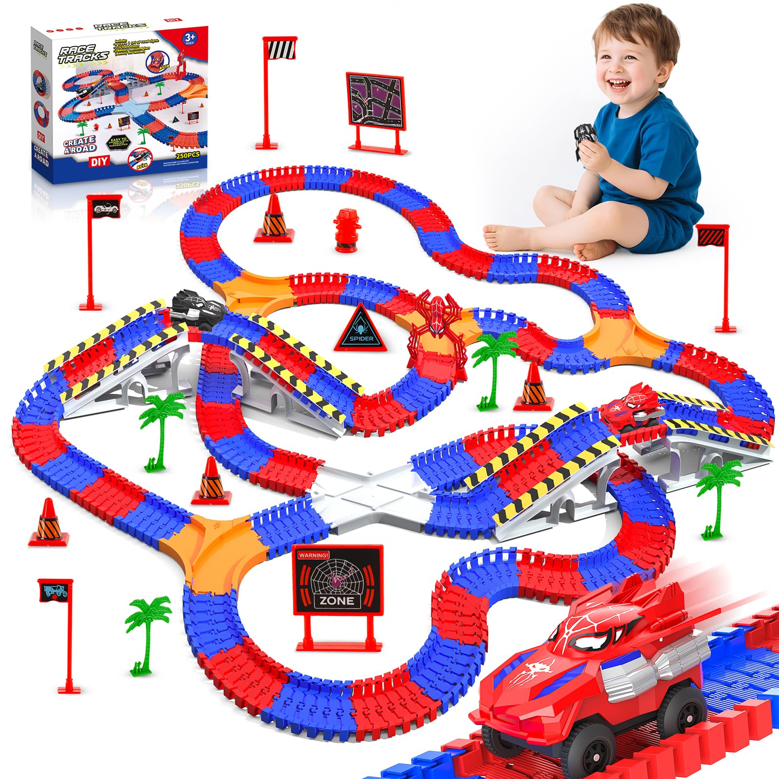 Innofans Spider Toys: two electric monster cars on a flexible race track for shared play.